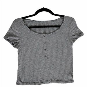 American Eagle black and white stripped tee